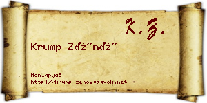 Krump Zénó névjegykártya